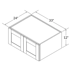 33”W x 12”H x 24”D Wall Kitchen Cabinet - Colonial Gray