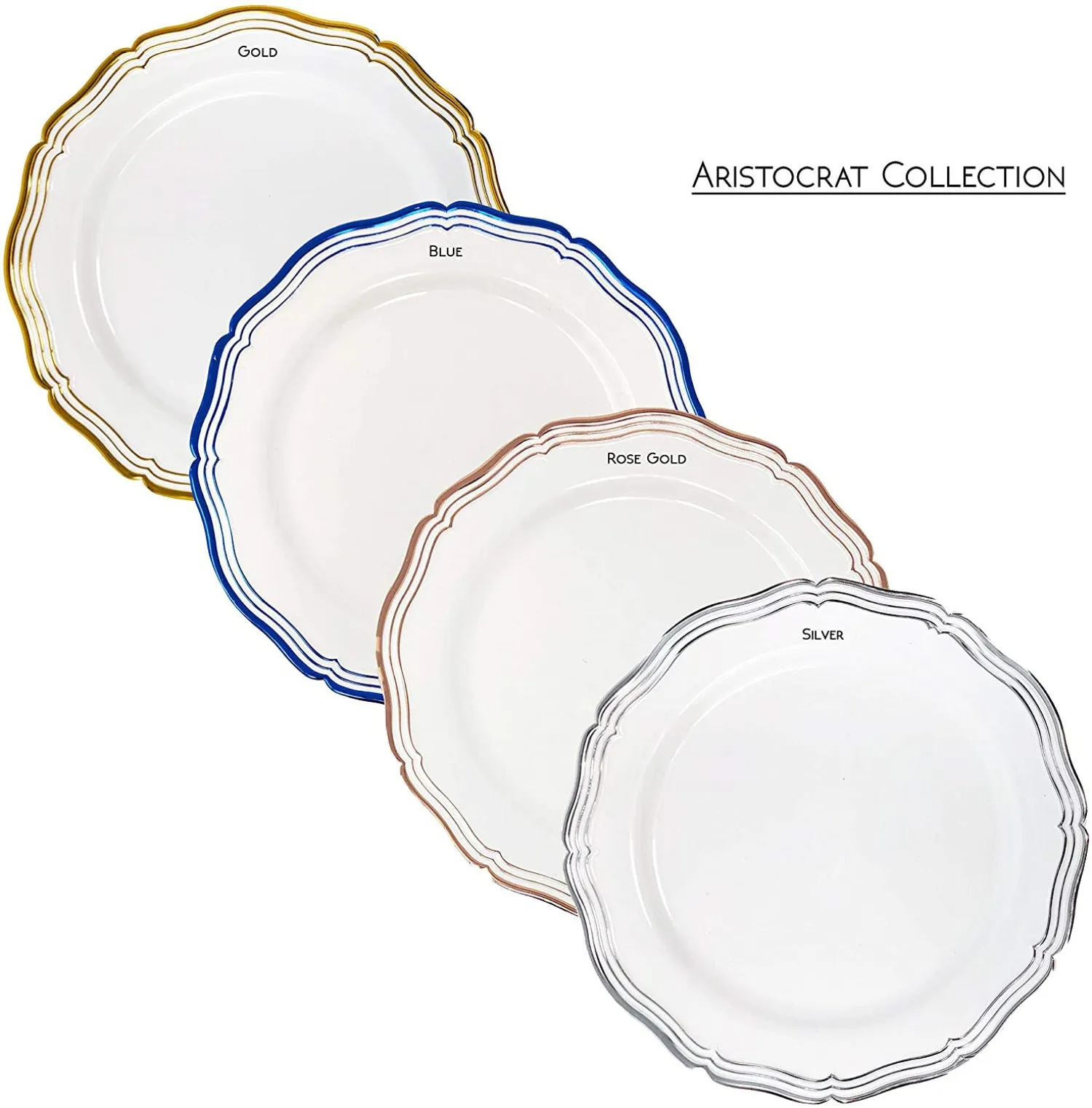 Aristocrat Collections Dinner Plate White & Gold 10"