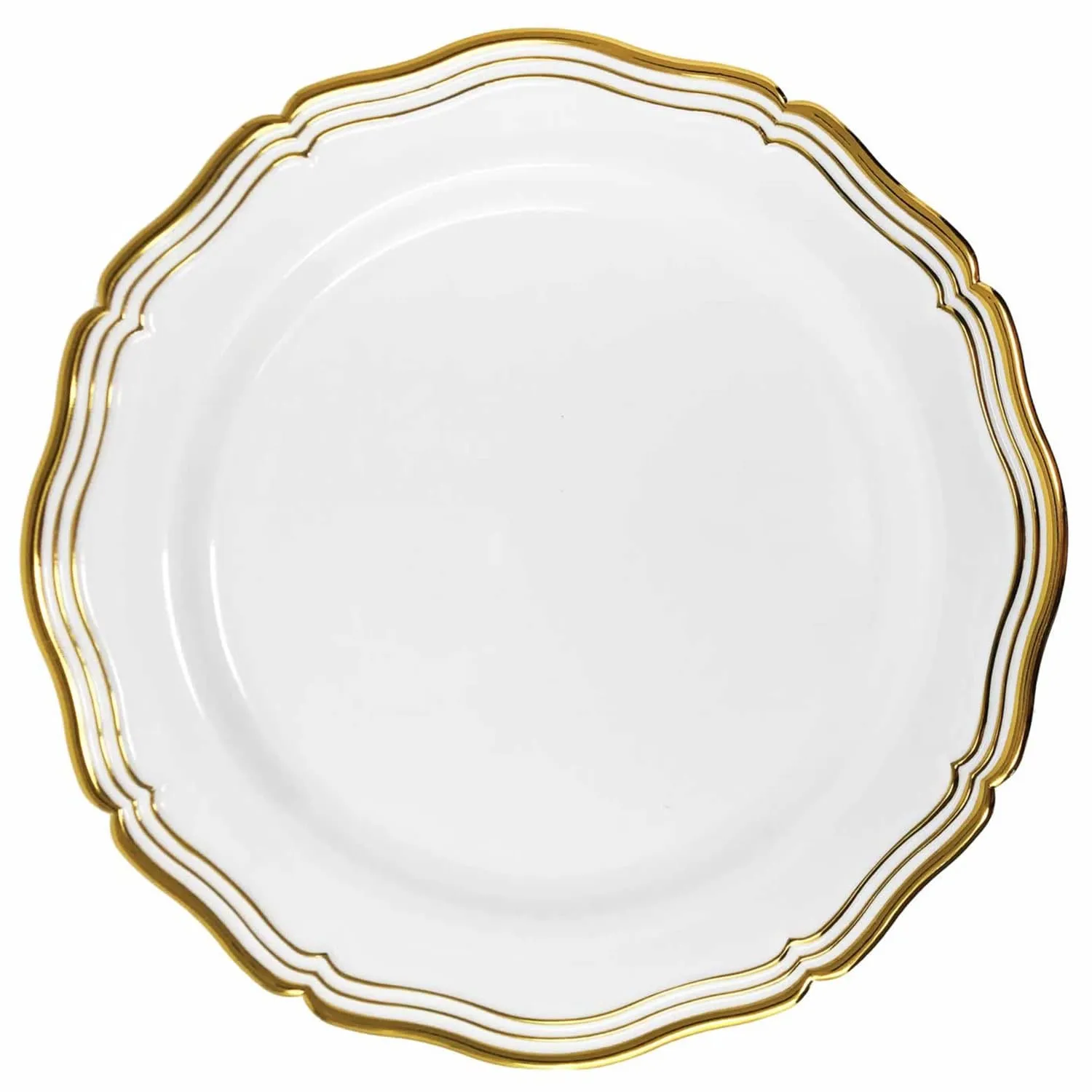 Aristocrat Collections Dinner Plate White & Gold 10"