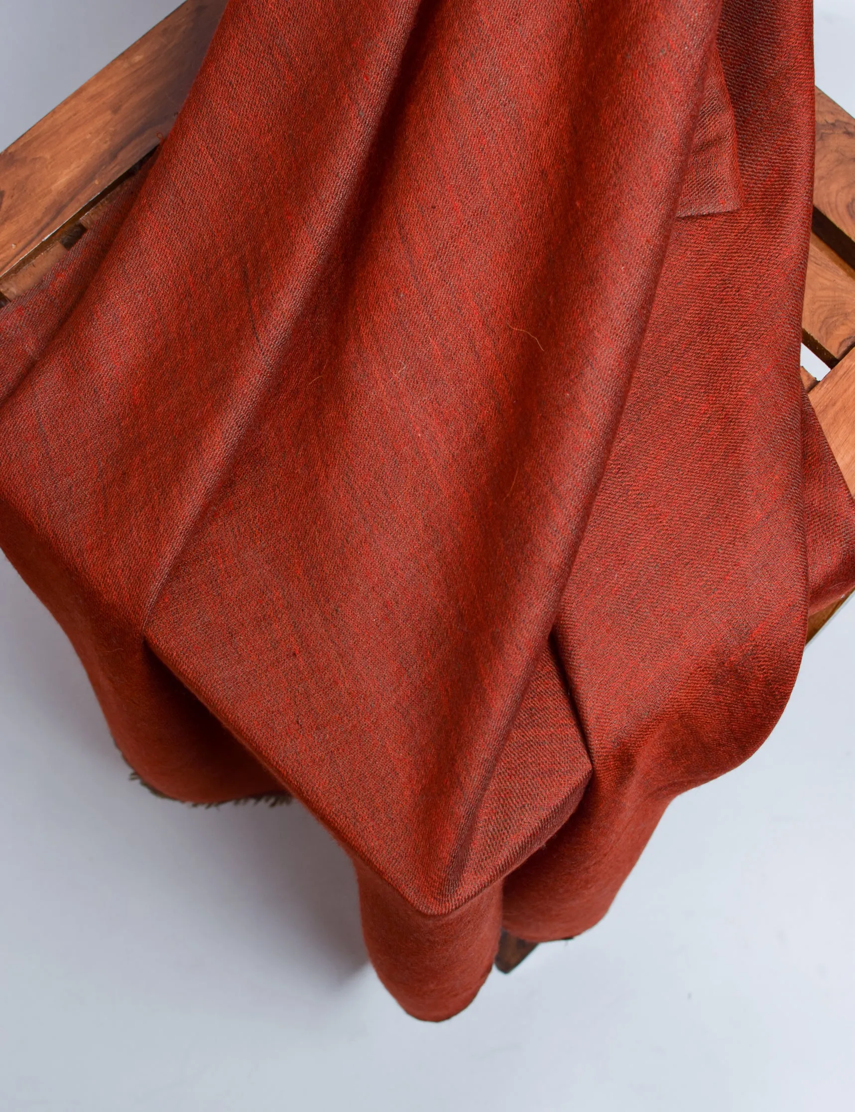 Auburn Brown Handwoven Reversible Cashmere Pashmina Stole