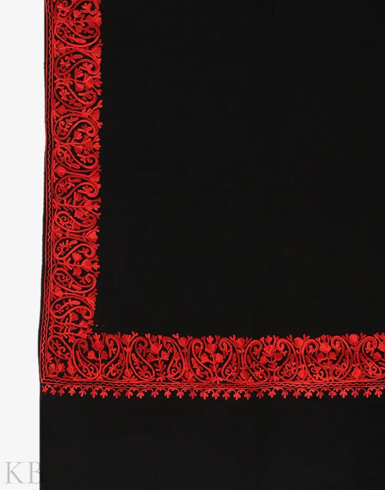 Black Aari Embroidered Cashmilon Shawl