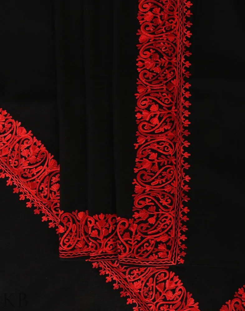 Black Aari Embroidered Cashmilon Shawl