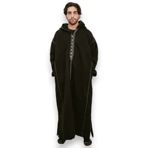 Black Hooded Moroccan Thobe – Jellabiya