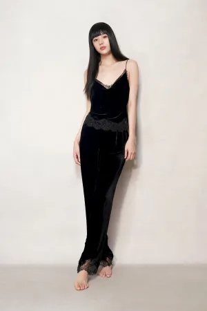 Black Velvet Lace Lounge Trousers