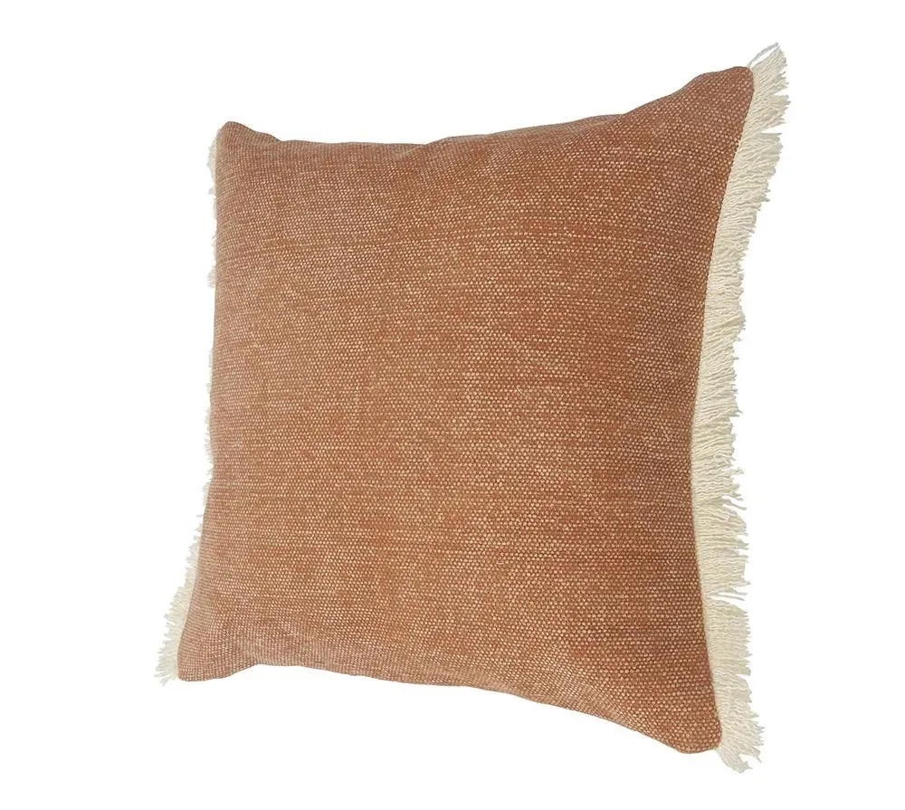 Caramel Coated Fringed ��LR07527 Throw Pillow