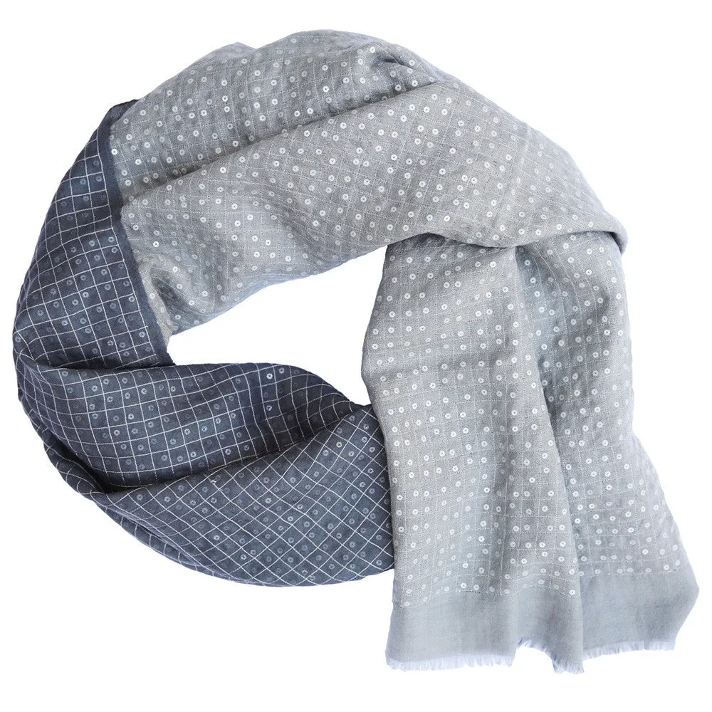 Charcoal & Ash Mesh Oyster Cashmere Scarf