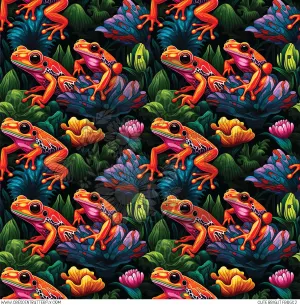 Cute Bright Frogs 2 Printed Vinyl Sheet/Wrap