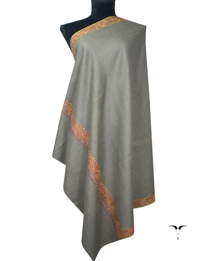 dark natural embroidery pashmina shawl 8827