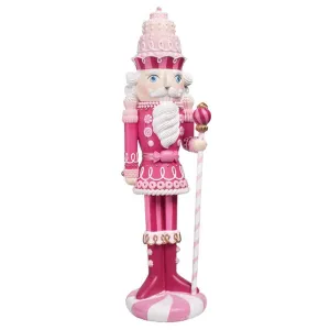 December Diamonds Pink Candy Nutcracker With Staff.