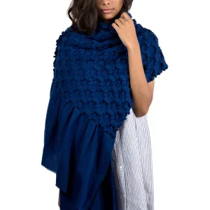 Electric Blue Structure Fence Cashmere Scarf