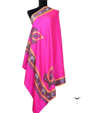 Fuscia Pink Pashmina Shawl With Sozni & Tilla Work 5477