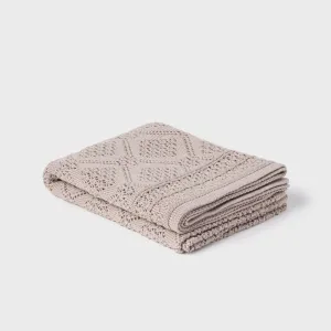 Heirloom Merino Baby Blanket Geometric Pattern - Nutmeg