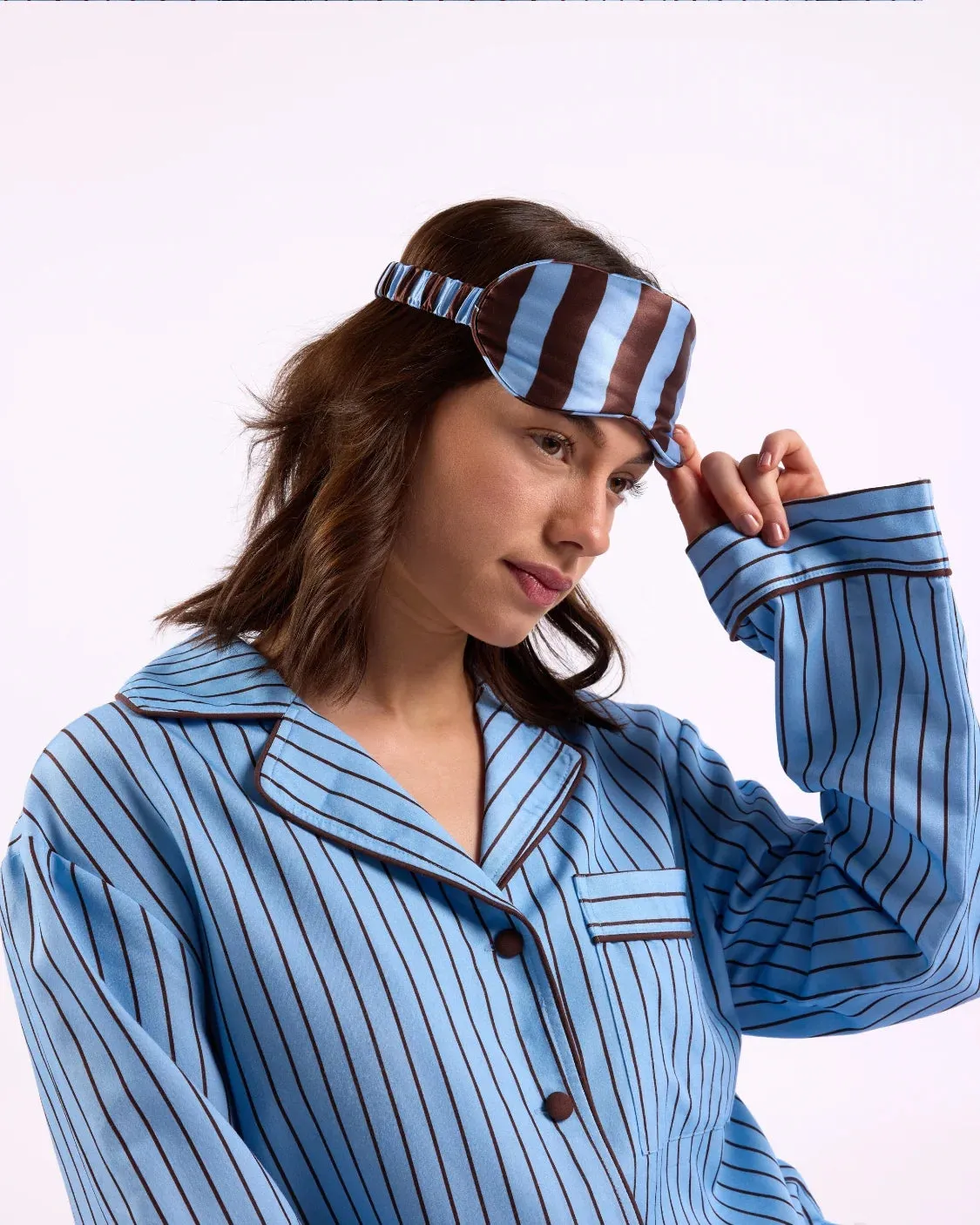 Hommey Silk Eyemask - Iced Chocolate Stripes