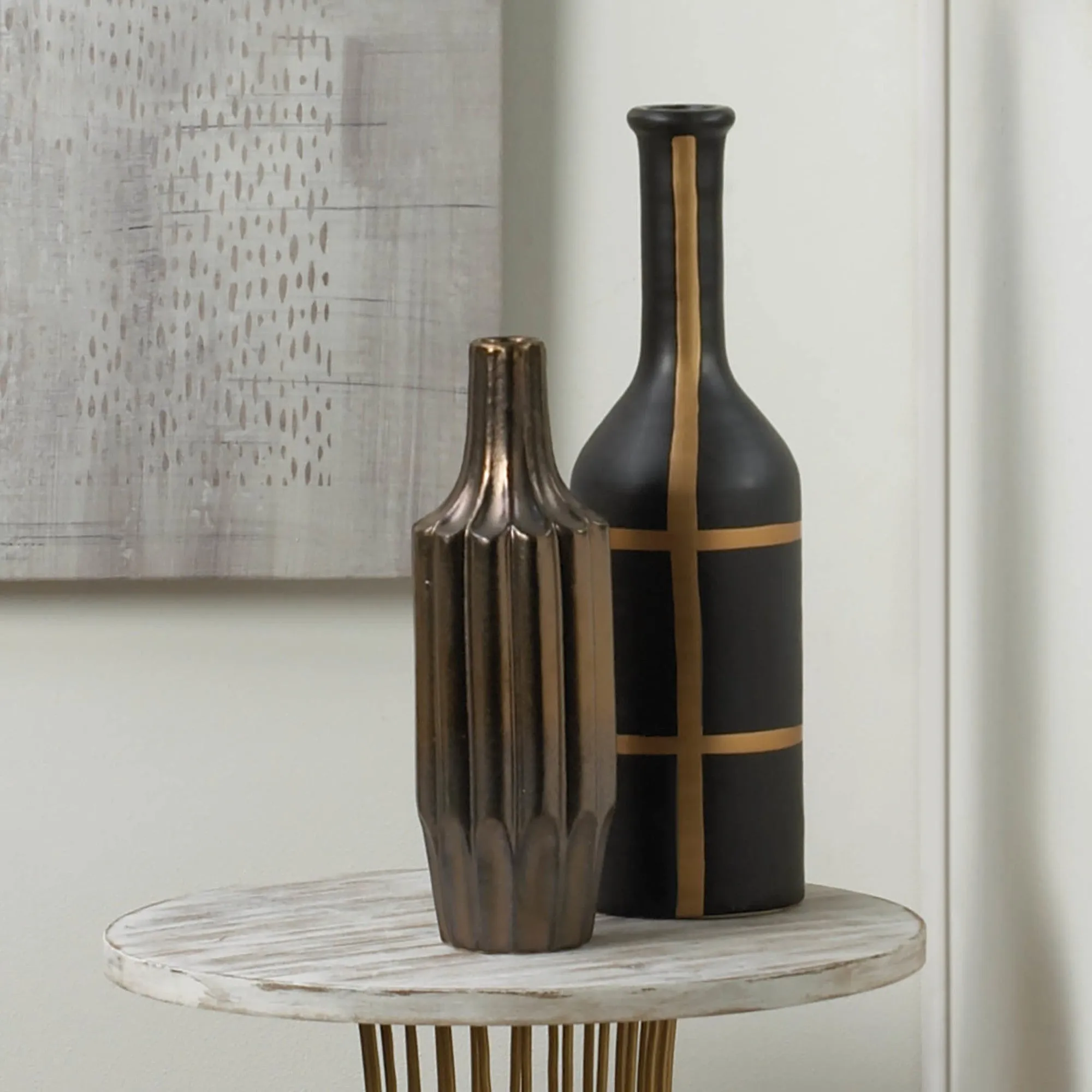 Iberia Black and Gold Vase by Nikki Chu - Modern Home Decor