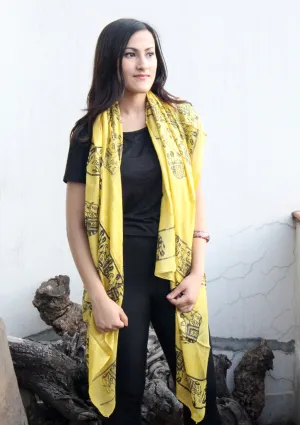 Indian Safari Cotton Yellow Scarf