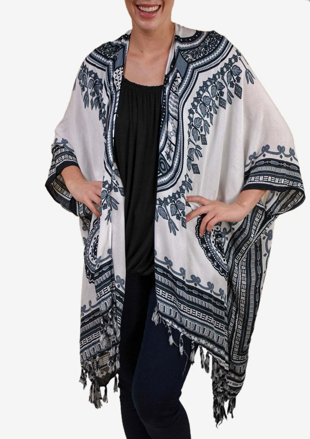 Kimono With Fringe Detailing