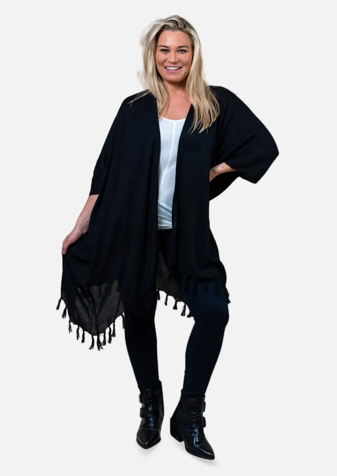 Kimono With Fringe Detailing