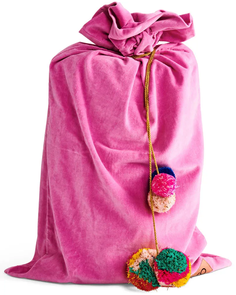 Kip & Co Velvet Santa Sack - Rose