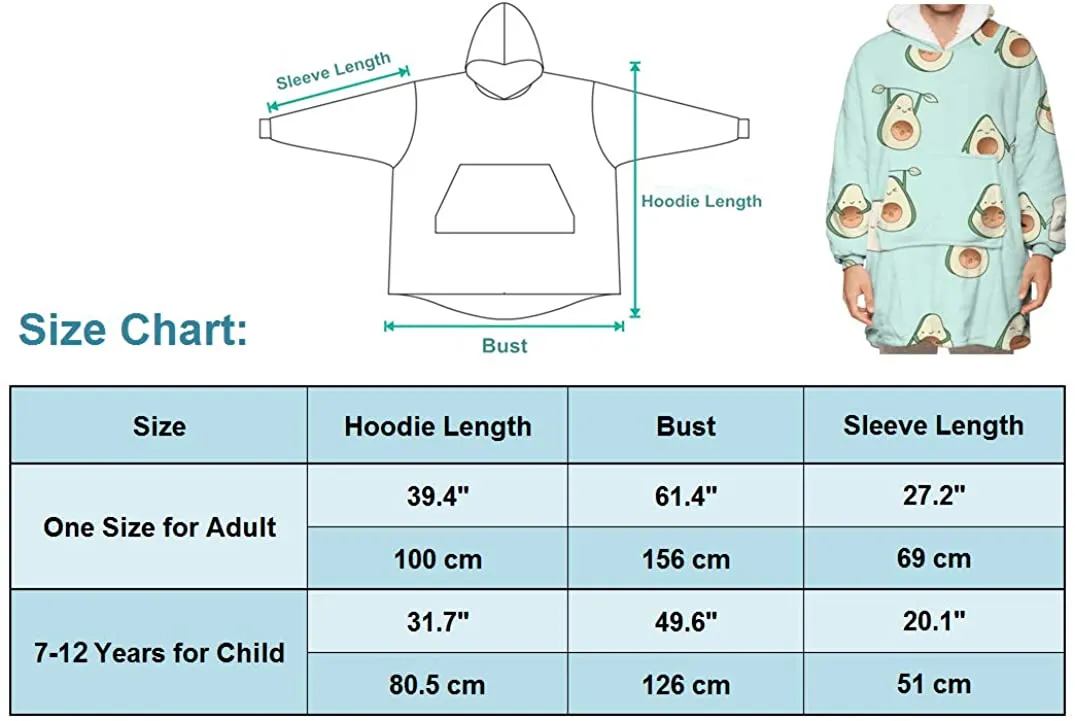 Loalirando Oversized Hoodie Blanket Fluffy Fleece Blanket Hoodie for Women Men Kids Wearable Hooded Blanket with Big Pocket