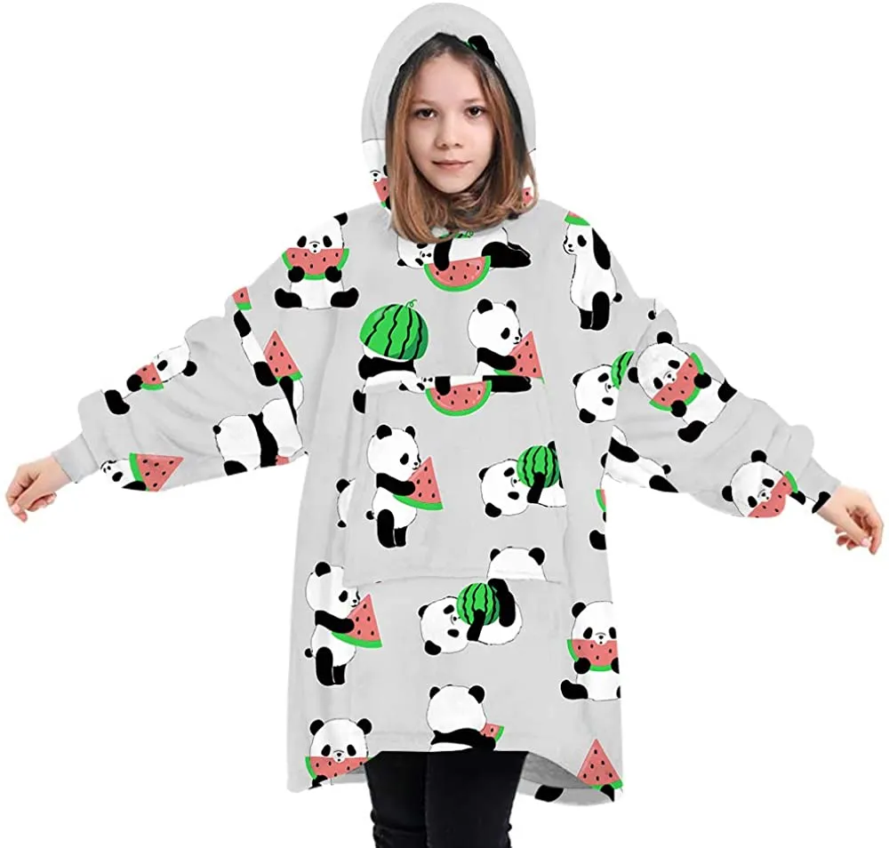 Loalirando Oversized Hoodie Blanket Fluffy Fleece Blanket Hoodie for Women Men Kids Wearable Hooded Blanket with Big Pocket