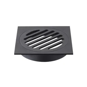 Meir Square Floor Grate Shower Drain 80mm Outlet - Matte Black