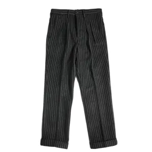 Men's Striped Tweed Pleated Pants