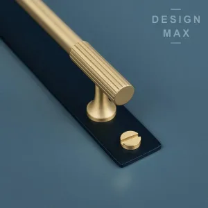 Modern Matte Brass Solid Brass Cabinet Pull with Backplate