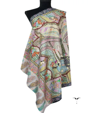 Multicoloured Kalamkari Pashmina Shawl 7569