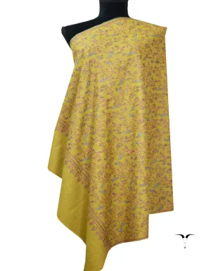 Mustard Embroidery Pashmina Shawl 7705