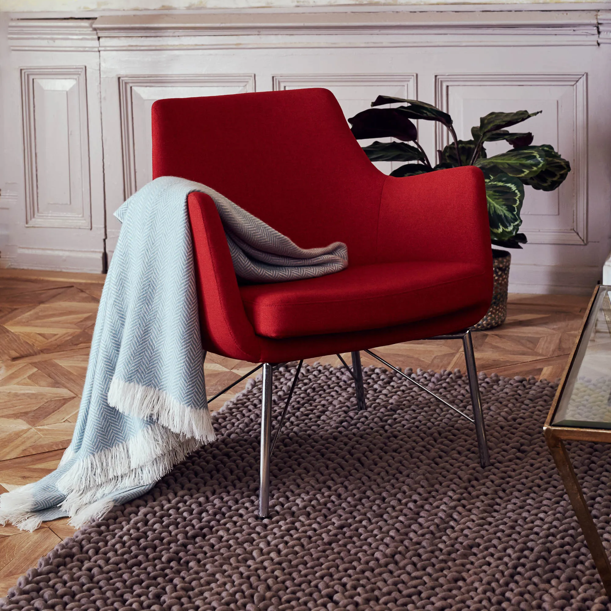 Nerva Cashmere Blanket [Mint/Cream]