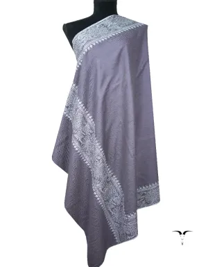 pigeon blue embroidery pashmina shawl 8894