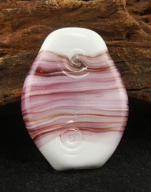 Pink Striations Lampwork Focal Bead SRA