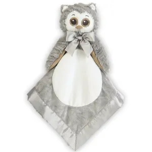 Plush Stuffed Animal Security Blanket Lil' Owlie Gray Owl Snuggler