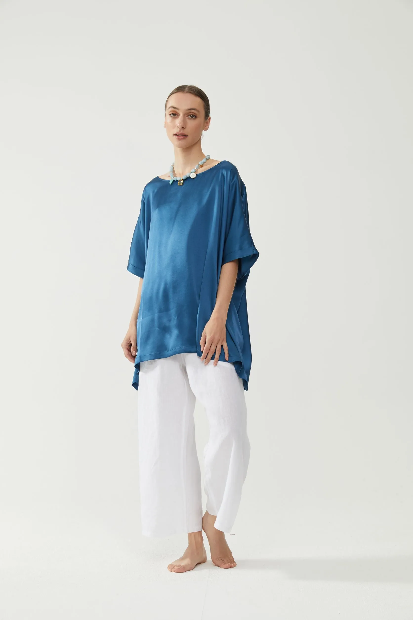 Silk Top - Aegean Blue