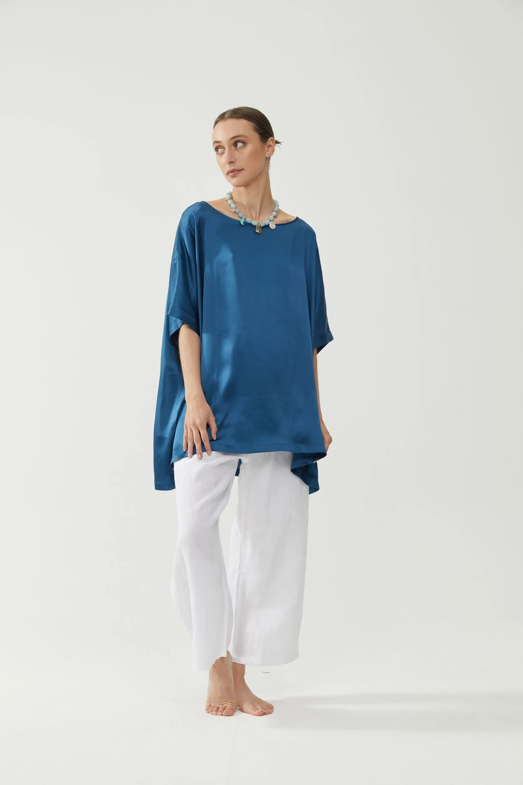 Silk Top - Aegean Blue