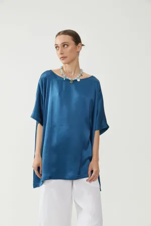 Silk Top - Aegean Blue