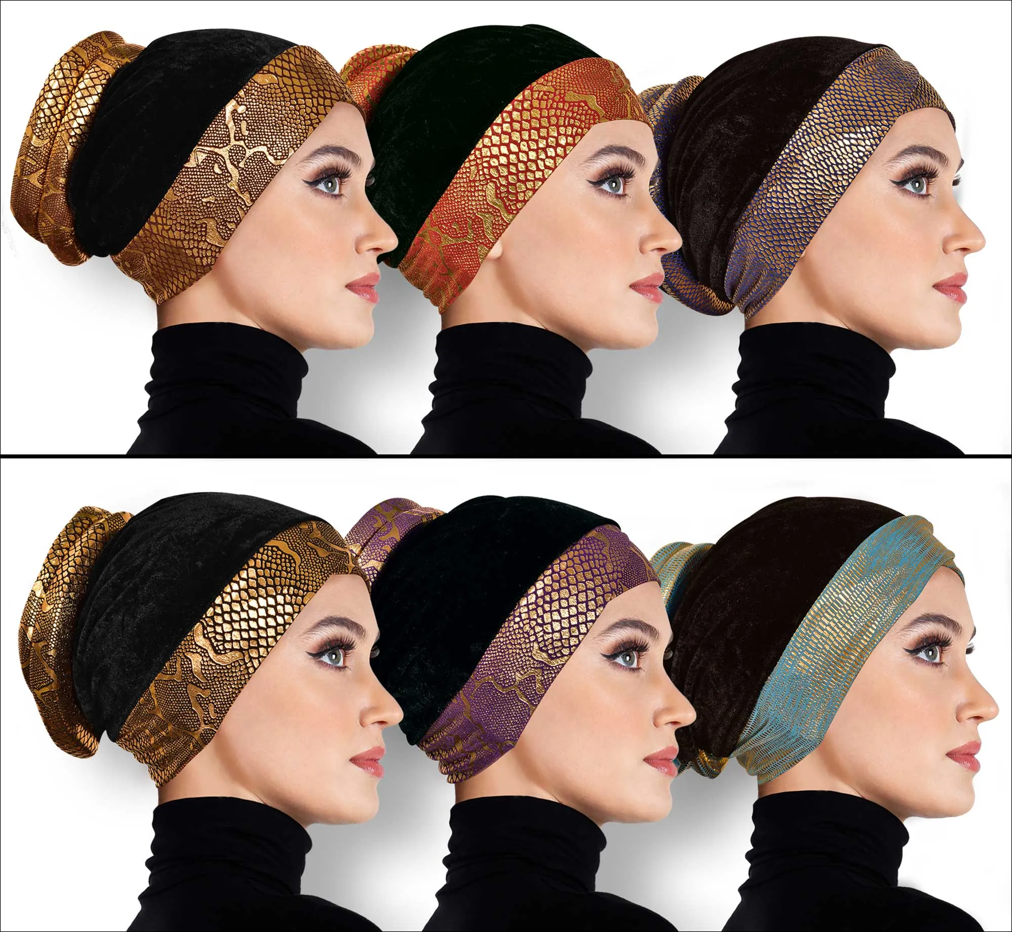 SMALL SIZE Wholesale Set of 6  Venetian Turban Hijab Caps