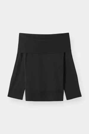 THE OFF SHOULDER TOP - BLACK