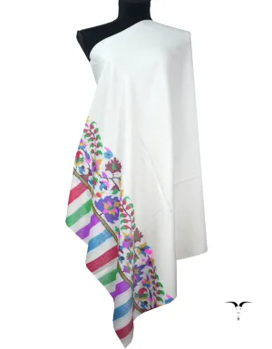 white kani paldaar pashmina shawl 8884